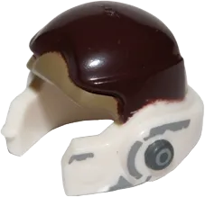 Minifigure, Headgear Helmet SW Rebel with Dark Brown and Dark Tan Pattern