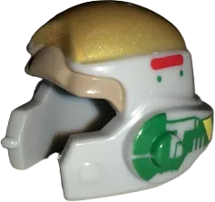 Minifigure, Headgear Helmet SW Rebel with Dark Tan, Gold and Green A-wing Pilot Pattern