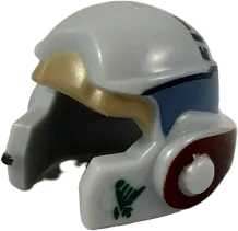 Minifigure, Headgear Helmet SW Rebel with Dark Tan, Dark Bluish Gray and Dark Red A-wing Pilot Pattern