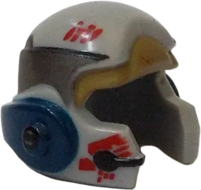 Minifigure, Headgear Helmet SW Rebel with Dark Tan, Silver, and Dark Blue A-wing Pilot Pattern