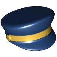 Minifigure, Headgear Cap, Captain with Gold Braid Pattern