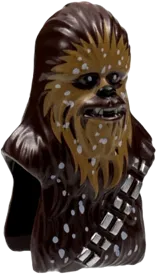 Minifigure, Head, Modified SW Wookiee, Chewbacca with Medium Nougat Face Fur, White Snow Spots Pattern