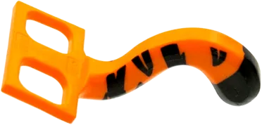 Minifigure Costume Tail Cat with Black Tip and Thick Tiger Stripes Pattern