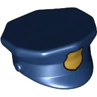 Minifigure, Headgear Hat, Police with Gold Badge Pattern