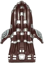 Minifigure, Head, Modified SW Wookiee, Chief Tarfful with Dark Tan Face Fur, Teeth and Silver Hair Ornaments Pattern