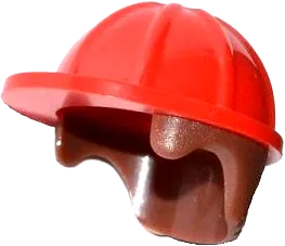 Minifigure, Headgear Helmet Construction with Reddish Brown Hair Pattern
