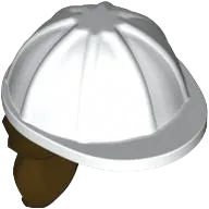 Minifigure, Headgear Helmet Construction with Molded Dark Brown Ponytail Hair Pattern
