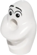 Minifigure, Head, Modified Olaf with Relaxed Eyebrows and Glints to Left Pattern