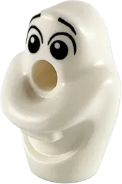 Minifigure, Head, Modified Olaf with Raised Eyebrows and Glints to Right Pattern