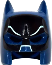 Minifigure, Headgear Mask Batman Cowl &#40;Open Chin&#41; with Black Eye Mask and White Lines Pattern