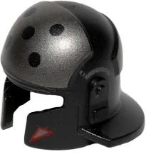 Minifigure, Headgear Helmet SW Imperial Agent with Cheek and Neck Protection with Flat Silver and Red Triangles Pattern &#40;Agent Kallus&#41;
