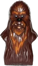 Minifigure, Head, Modified SW Wookiee, Wullffwarro with Dark Orange Fur Pattern