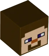 Minifigure, Head, Modified Cube with Pixelated Light Nougat Face, Dark Purple Eyes, Dark Orange Nose, and Smile Pattern &#40;Minecraft Steve&#41;