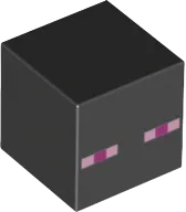 Minifigure, Head, Modified Cube with Pixelated Dark Pink and Bright Pink Eyes Pattern &#40;Minecraft Enderman&#41;
