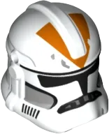 Minifigure, Headgear Helmet SW Clone Trooper &#40;Phase 2&#41; with Holes with Black Visor and Orange 212th Attack Battalion Markings Pattern