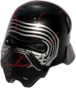 Minifigure, Headgear Helmet SW Kylo Ren with Red Scratches Pattern