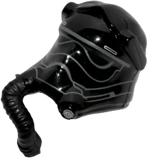 Minifigure, Headgear Helmet with Respiratory Pipe and SW Ep. 8 TIE Fighter Pilot First Order with Three White Lines Pattern