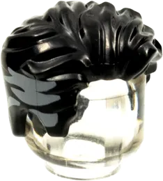 Minifigure, Hair Swept Left Tousled with Light Bluish Gray Streaks on Sides Pattern