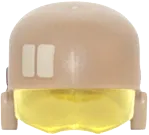 Minifigure, Headgear Helmet SW Resistance Trooper with Molded Trans-Yellow Visor and Printed Tan Rectangles and Black Circles Pattern