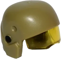 Minifigure, Headgear Helmet SW Resistance Trooper with Molded Trans-Yellow Visor and Printed Black Circles Pattern