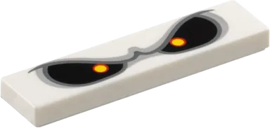 Tile 1 x 4 with Angry Black Eyes with Red and Yellow Pupils, Dark Bluish Gray and Light Bluish Gray Outlines Pattern &#40;Super Mario Dry Bowser&#41;