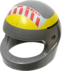 Minifigure, Headgear Helmet Motorcycle &#40;Standard&#41; with SW Red Stripe Pattern Small &#40;A-wing&#41;