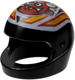 Minifigure, Headgear Helmet Motorcycle &#40;Standard&#41; with Crazy Demon Pattern