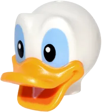 Minifigure, Head, Modified Duck with Bright Light Orange Bill and Black and Medium Blue Eyes Pattern &#40;Donald&#41;