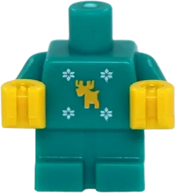 Lego® HOL121 mini figurine City, enfant bébé, corps vert turquoise foncé