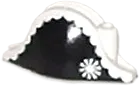 Minifigure, Headgear Hat, Pirate Bicorne with Cockade on Black Scalloped Background Pattern