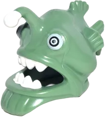 Minifigure, Headgear Mask Angler Fish Head with Wide Open Mouth, Fins and White Teeth, Eyes and Lure &#40;Esca&#41; Pattern