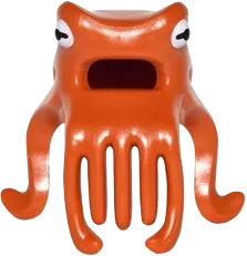 Minifigure, Headgear Mask Octopus Head with Wide Open Mouth and 7 Long Tentacles with White and Black Eyes Pattern