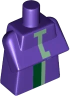Torso, Modified Long with Folded Arms with Sand Green and Dark Green Minecraft Witch Pattern