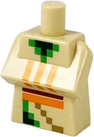 Torso, Modified Long with Folded Arms with Dark Green, Gold, Green, Orange, and Reddish Brown Minecraft Desert Villager &#40;Farmer&#41; Pattern