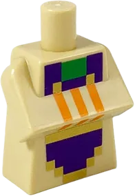 Torso, Modified Long with Folded Arms with Dark Purple, Gold, Green, and Orange Minecraft Desert Villager &#40;Blacksmith&#41; Pattern