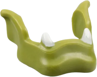 Minifigure Large Lower Jaw with White Teeth Pattern - Flexible Rubber