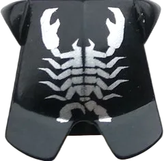 Minifigure Armor Breastplate with Leg Protection, Vladek Scorpion Silver Pattern