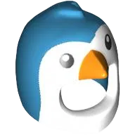 Minifigure, Headgear Mask Penguin / Chicken / Turkey with White Face, Black Eyes and Orange Beak Pattern
