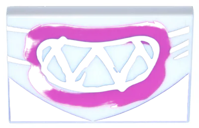 Tile 2 x 3 with Mouth with Dark Pink Lips and Triangle Teeth on Dark Purple Background Pattern &#40;Super Mario Nabbit Bandana&#41;