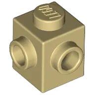 Brick, Modified 1 x 1 with Studs on 2 Sides, Adjacent
