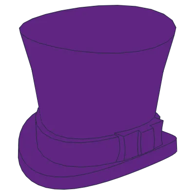 Minifigure, Headgear Hat, Top Hat with Ribbon