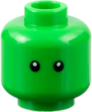 Minifigure, Head Black Eyes with White Pupils Pattern - Vented Stud