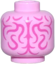 Minifigure, Head without Face with Magenta Brain Fissures Pattern - Vented Stud