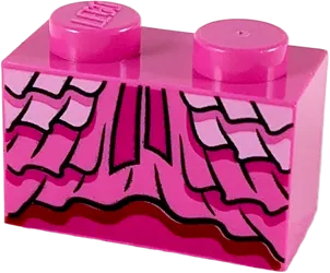 Brick 1 x 2 with Dress Ruffles and Magenta Ribbons Pattern