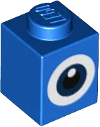 Brick 1 x 1 with Dark Blue Eye with Black Pupil Pattern &#40;Super Mario Baby Penguin&#41;