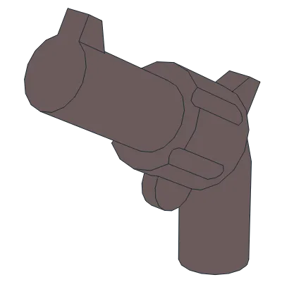 Minifigure, Weapon Gun, Pistol Revolver - Large Barrel