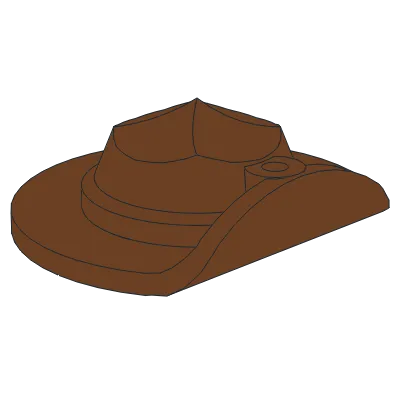 Minifigure, Headgear Hat, Wide Brim Flat