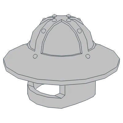 Minifigure, Headgear Helmet Castle with Chin Guard and Broad Brim