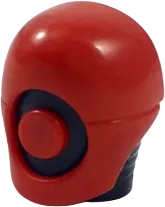 Minifigure, Head, Modified Helmet with Neck Ridges and Red Mask with Red Circle Pattern