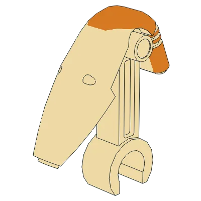 Minifigure, Head, Modified Mechanical &#40;SW Battle Droid&#41; with Orange Insignia Pattern